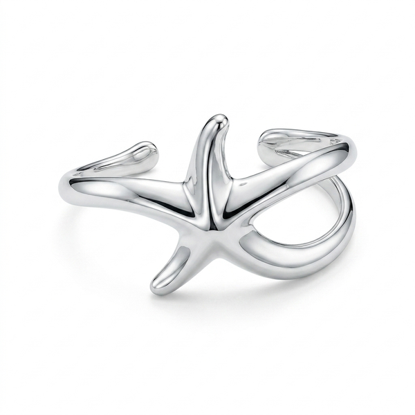 The Sterling Silver Starfish Bangle