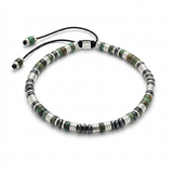 African Turquoise & Hematite Drawstring Bracelet