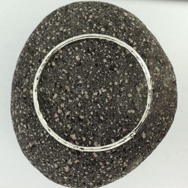 Bangle Sterling Silver Hammered 3mm