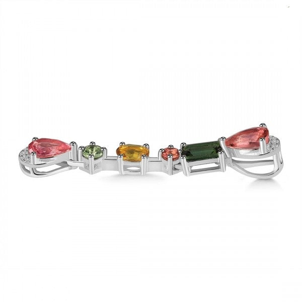 Sterling Silver and Multi-Coloured Tourmaline Pendant