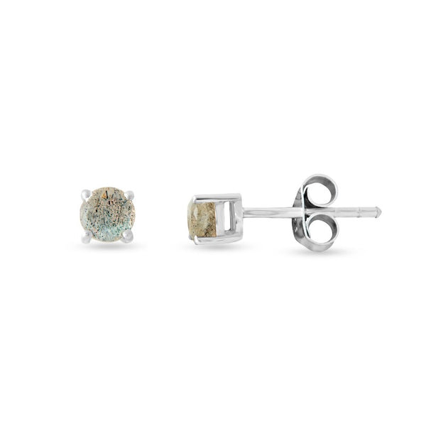 Studs Sterling Silver Round Claw Set 4mm 9 Colours