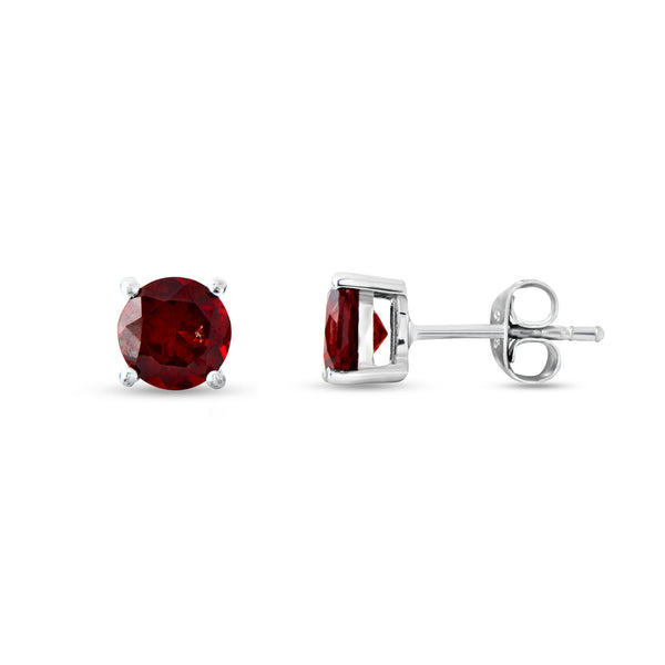 Studs Sterling Silver Claw Set 6mm 6 Colours.